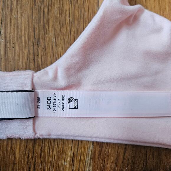 Victorias Secret Bra Size 34DD Lace Demi Pink Sheer Unlined Underwire Adjustable - Picture 7 of 8